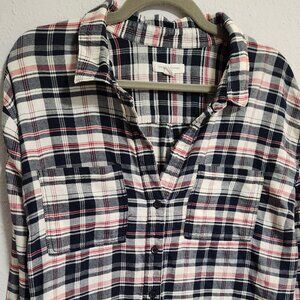 Beach Lunch Lounge beachlunchlounge Women's Plaid Flannel Button Down XL